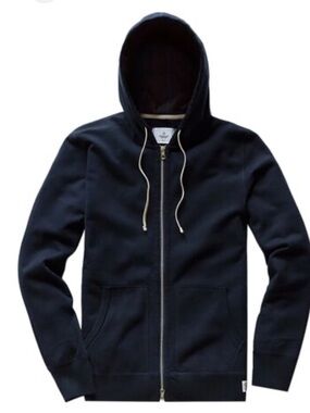 Reigning Champ Full-Zip Navy Blue Hooded Sweatshirt XL